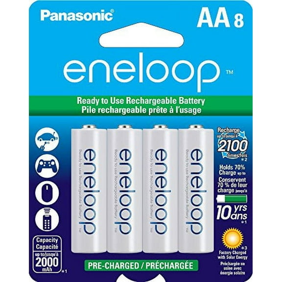 Panasonic Eneloop AA 2100 Cycle Ni-MH Pre-Charged Rechargeable Batteries