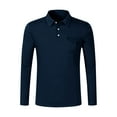 thumbnail image 5 of Blczomt Blue Mens Golf Polo Collared Long Sleeve Polo Casual Pocket Button Mens Clothes Trendy, 5 of 6