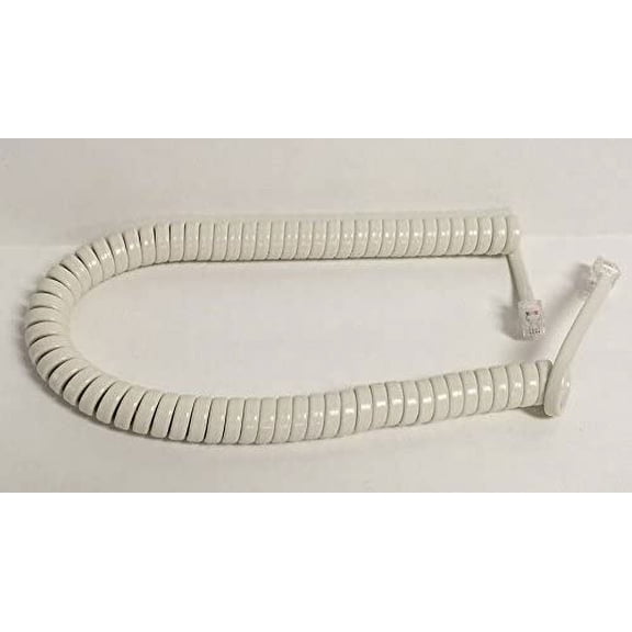 The VoIP Lounge 9 Foot Short Light Ivory Handset Receiver Curly Coil Phone Cord (Please Read Full Description)