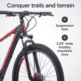 thumbnail image 2 of Schwinn Bonafide Mens Mountain Bike, Front Suspension, 24-Speed, 29-Inch Wheels, 17-Inch Aluminum Frame, Matte Black/Red, 2 of 5