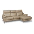 thumbnail image 1 of Moderno Leather Contemporary Upholstered Right Facing Sectional - Beige, 1 of 6