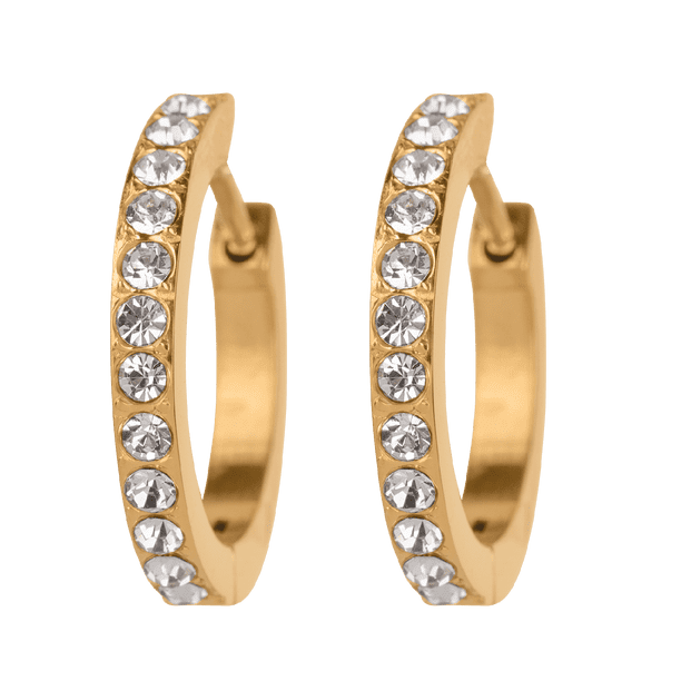 Aretes Mujer Oro 14k tipo Arracadas, LuckyLy Acero Inoxidable con Baño Oro 14k y Zirconia Cúbica – Joyería para Mujer Ideal como Regalos para Mujer Cumpleaños y Regalos para Mamá, Modelo Sari blanco