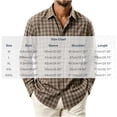 thumbnail image 2 of Zenithor Cotton Plaid Button-Up Shirts for Men, Regular Fit Long Sleeve Tops, Outdoors Casual Wear Brown Sizes M-3XL, 2 of 4