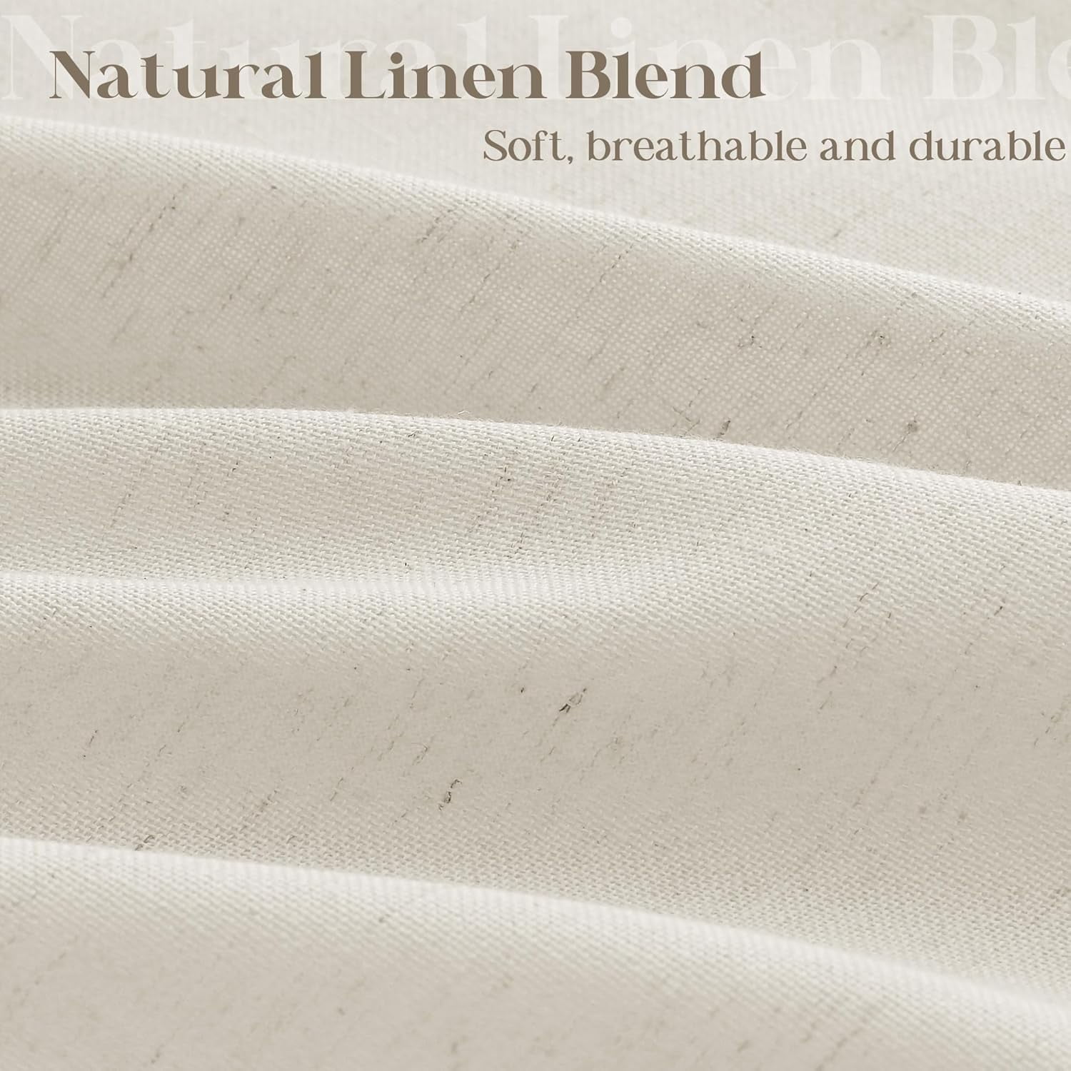 90 Inch Shower Curtain Linen Neutral Earth Tone Extra Long Shower Curtain for Bathroom Bath Drapes Boho Vintage Country Style Rustic Cloth Drapes Bathroom Decor, Greyish Beige Tan, 72x90