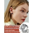 thumbnail image 3 of Pendientes Silvora cráneo Ear Cuff de plata esterlina ajustable para hombres y mujeres, 3 of 8