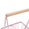 thumbnail image 3 of Countertop Fruit Basket Large Capacity Portable Modern Metal Rectangle Basket with Wooden Handle for Gardening Tool Snack Roseate, 3 of 4