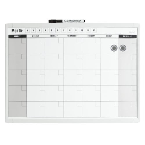 Quartet DryErase Calendar 1month 17Inch x 23Inch White
