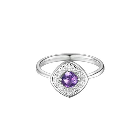 0.24' Fashion - Carleen Fashion 0.24 Carats Amethyst Women Rings Sterling Silver Engagement Rings for Women 8