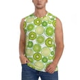 thumbnail image 3 of Uemuo Kiwi Lemon Pattern Men's Sleeveless T-Shirt,Muscle Athletic Tank Top, Moisture-wicking Quick-dry Breathable Classic Tee Top for Gym Run Outdoor Sports-, 3 of 8