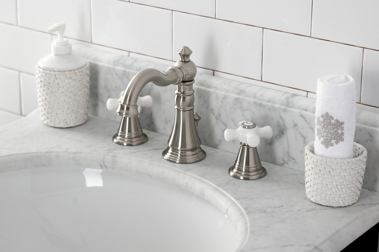 Fauceture FSC1978APX American Classic Widespread Bathroom Faucet with Pop-Up Drain, Brushed Nickel
