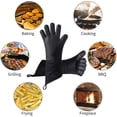 thumbnail image 3 of Manoplas de horno de silicona y agarraderas para ollas, sistemas de 4 piezas, guantes de horno resistentes al calor extralargos antideslizantes, 3 of 5