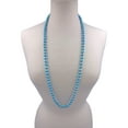 thumbnail image 3 of 36 Inch 8MM Matte Finish Semi-precious Blue Magnesite Stone Long Endless Infinity Beaded Strand Necklace., 3 of 3