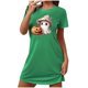 thumbnail image 1 of Camisón corto de talla grande para mujer, camisón de manga corta con estampado de pecho a la moda, camisón para mujer, 1 of 3