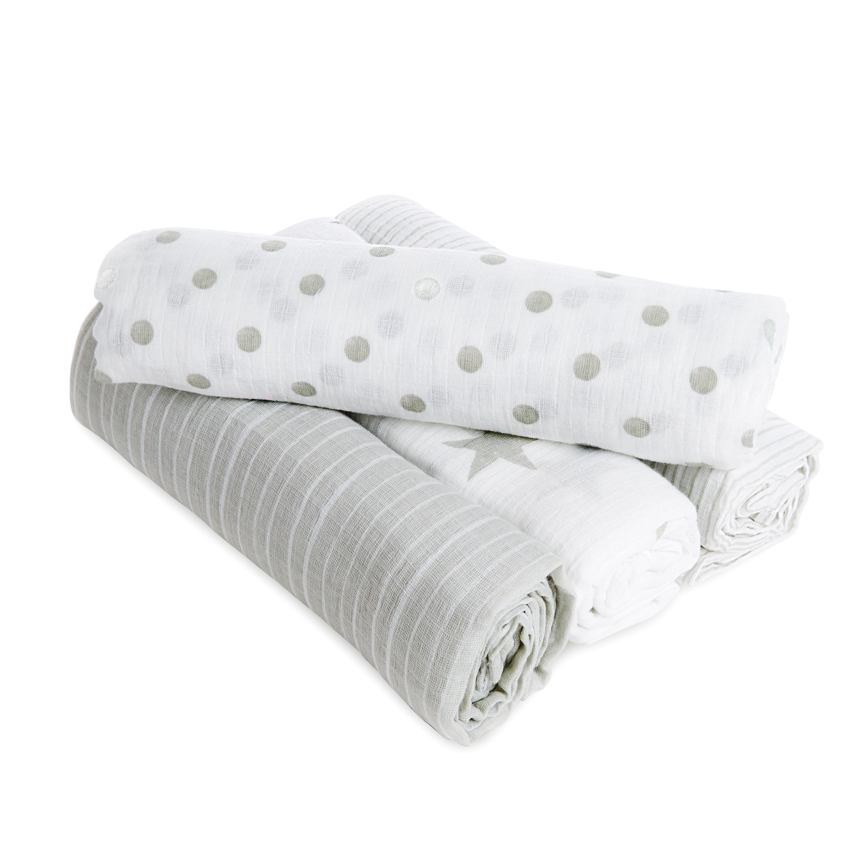 aden + anais Essentials, Cotton Muslin Swaddle Blanket, Dusty, Unisex, Infants, 4-Pack