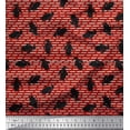 thumbnail image 1 of Soimoi Red Rayon Fabric Penguin Ocean Decor Fabric Printed Yard 56 Inch Wide, 1 of 3