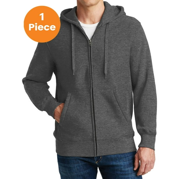 Sport-Tek F282 Super Heavyweight Full-Zip Hooded Sweatshirt, Graphite Heather, M, Mens Hoodies and Sweatshirts
