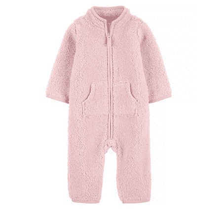 Carters Pink Size 18M Zip-Up 1 Piece Warm Long Sleeve Easy Care Jumpsuit