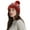 Red-brown, variant on Women Winter Pompom Beanie Hat with Warm Fleece Lined Thick Slouchy Knit Print Skull Ski Cap-Red brown