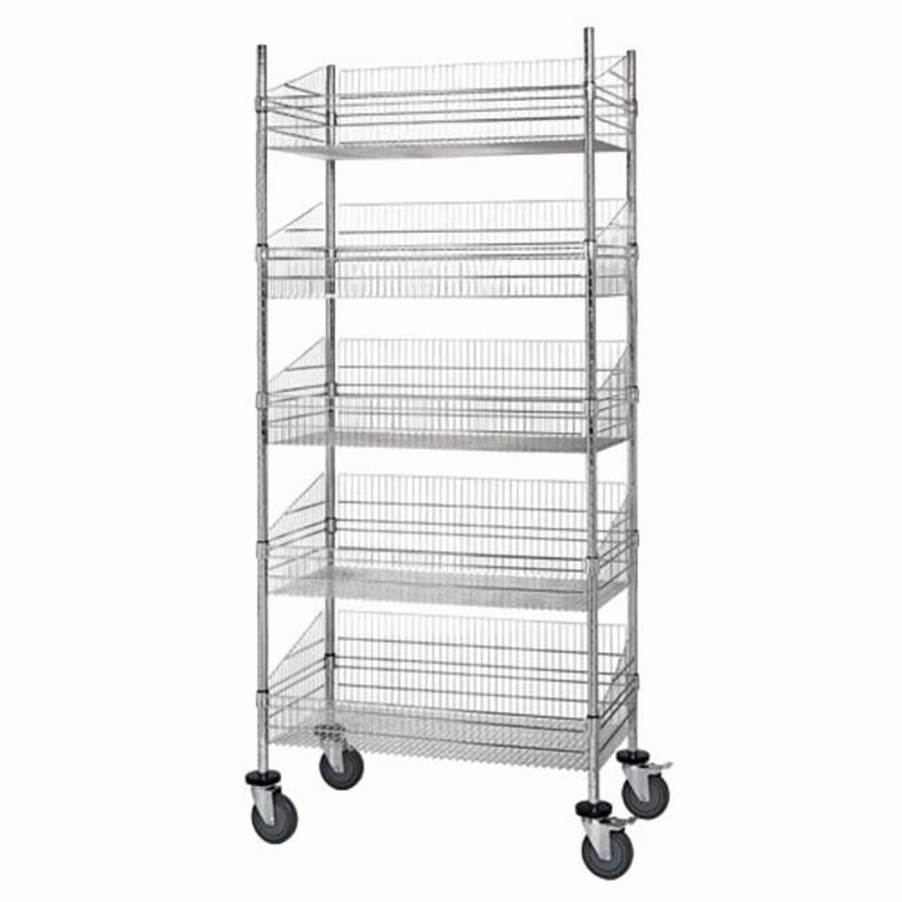 Quantum Storage Systems QTM WRC74-BSK1836C-5 18 x 36 in. Mobile 5 Post Basket Units - Chrome
