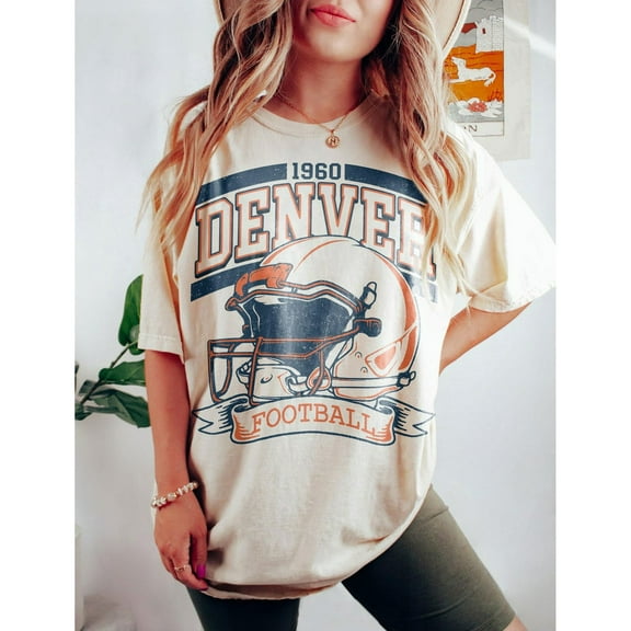 Vintage 90s Style Vintage Denver Football Style T-shirt ,Retro Denver Football Crewneck Shirt