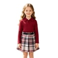 thumbnail image 4 of JAJAHO Toddler And Kids Girls Skirts Set Fall Outfit Long Sleeve Ribbed Top And Plaid Skirt 2 Piece Sets 1-5Y, 4 of 9