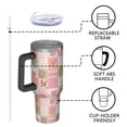 thumbnail image 4 of 40oz Pioneer Flower Floral Print Pattern Insulated Tumbler with Handle, BPA-Free Leak Proof Lid and Straws, Double Wall Vacuum, Hot 12h/Cold 34h, 4 of 6