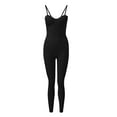 thumbnail image 2 of Vedolay Womens Jumpsuits Dressy Women's Casual Solid Sleeveless Jumpsuit Crewneck Drawstring Waist Stretchy Long Pants Romper,Black L, 2 of 5