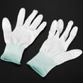 thumbnail image 5 of 1 Pair ESD PC Computer Working Anti-skid Anti Skid Anti-static White Gloves New,1 Pair Anti static gloves,Green edge, white, 5 of 8