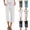 #02 White, variant on Women Capris Pants Casual Lightweight Wide Leg Pant Drawstring Elastic Capris Pant 3/4 Length Beach Pants, Army Green XXL