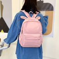 thumbnail image 2 of Mochila Con Orejas De Conejo Kawaii, Mochila Para Estudiantes De Regreso A La Escuela, Mochila De Viaje De Nailon Impermeable, 2 of 4