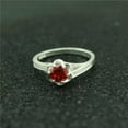 thumbnail image 3 of 925 Sterling Silver Fashion Ring Spiral Shape Charm Red Crystal Inlay Gift #187, 3 of 3