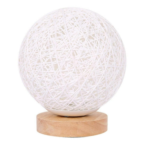 LED Reading Desk Lamp Rattan Ball Light USB Charging Modern Bedside Night for Bedroom Living Room Lighting Home Decoration