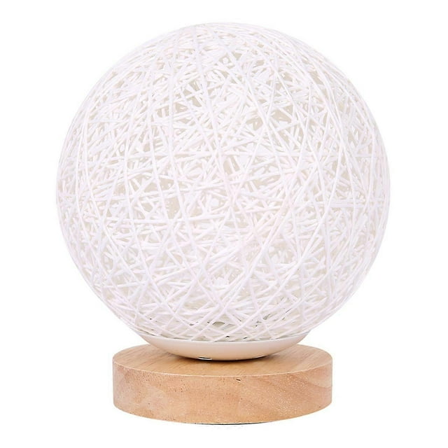 LED Reading Desk Lamp Rattan Ball Light USB Charging Modern Bedside Night for Bedroom Living Room Lighting Home Decoration