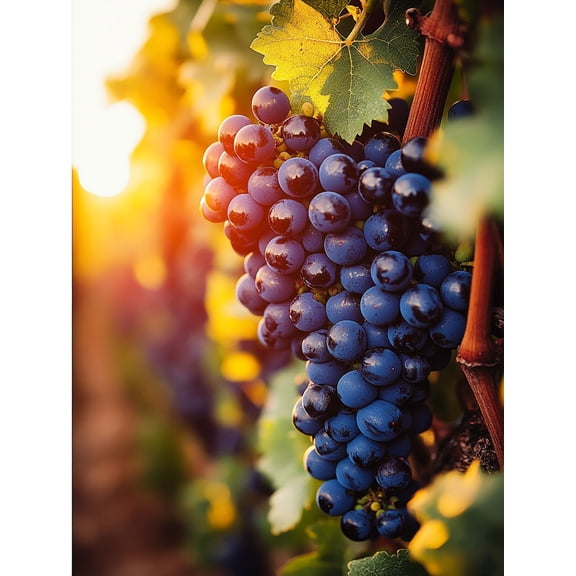 Sunset Grapes Canvas Print/Wall Art， Suitable for Living Room， Kitchen， Dining Room， Bedroom， and Office Decoration.