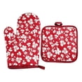 thumbnail image 2 of Dusknt Pot Handling Heat Gloves, Indoor Outdoor Oven Mitts, Kitchen - Non‑Slip Grip Heat Resistant Cooking Gloves Microwave Safe Oven Gloves for Kitchen Dining Bar, Red, 2 of 9