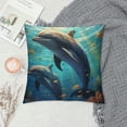 thumbnail image 2 of JRXY  Dolphins Ocean Galaxy Art Beautiful Throw Pillow Case Cover Cushion Pillowcase for Sofa Bed Chair Living Room Home Decor White, 2 of 5