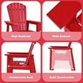 thumbnail image 4 of Gymax Ensemble de 2 Chaises Adirondack de Patio pour Enfants Fauteuil Chaise d'Extérieur Résistante aux Intempéries Rouge, 4 of 5