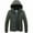 Army Green, variant on XMMSWDLA Blousse for Men Hooded Collar Winter Casual Padded Cotton Jacket