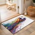 thumbnail image 3 of Rainbow Soccer 2x3ft Non Slip Area Rug Abstract Paint Trails Artistic Multicolor Fluid Art Ball Washable&nbsp;Soft Area Rugs for Living Room, Indoor&nbsp;Circle Carpet for Bedroom Dining Room Kitchen, 3 of 9