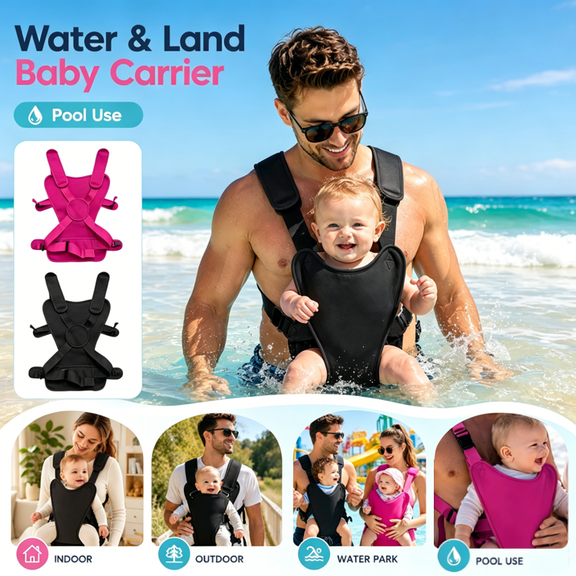 Lightweight Neoprene Baby Carrier, Waterproof Adjustable Swim Sling for Newborns, Ergonomic Chest Holder for Pool and Beach