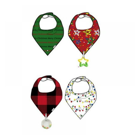 

Baby Drool Bibs 4-Pack and Teething Toys 4-Pack Made with Organic Cotton Absorbent and Soft Unisex