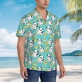 thumbnail image 2 of KLL Men's Hawaiian Shirt Short Sleeve Button Down Beach Shirts-Panda Bathing, 2 of 5