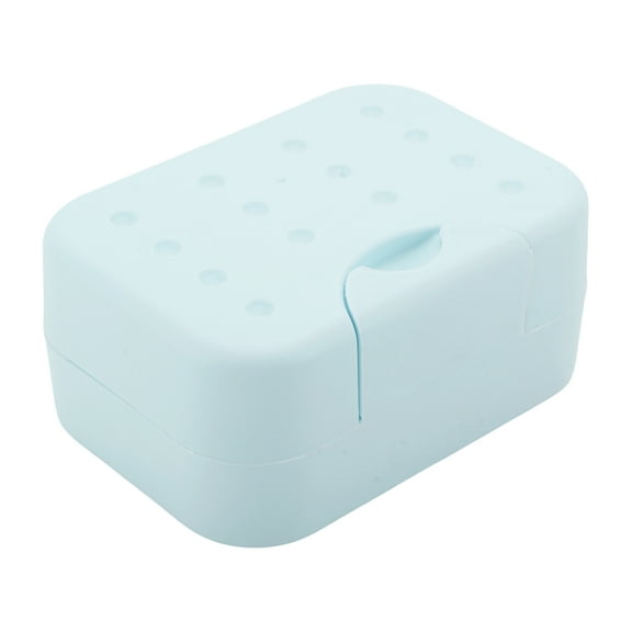 Unique Bargains 1 Pc Portable Soap Holder Blue Soap Holder for Bathroom 4.33"x3.15"x1.97"