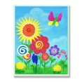 thumbnail image 1 of The Kids Room by Stupell Placa de pared rectangular con mariposas y flores brillantes, 1 of 1