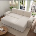 PaPaJet 91" Sectional Sofa with Storage and 3 Seat,Reversible Pull Out