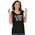 thumbnail image 3 of Id Rather Be With Dog Sarcastic Pet Plus Size Graphic Tank Top Brisco Brands 3X, 3 of 5