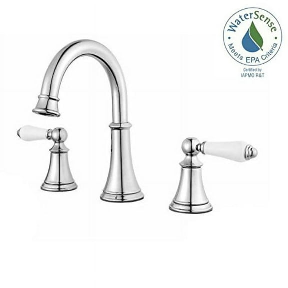 Price Pfister Courant LF-049-COPC Polished Chrome 8" - 15" Widespread Lavatory Faucet with Porcelain Handles