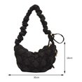 thumbnail image 4 of Bolsas de Hobo para mujer, Bolso de pecho de ocio acolchada coreana, bolso de mano (negro), 4 of 8