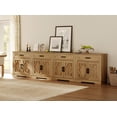 thumbnail image 7 of WAMPAT 126"W Large TV Stand,4-in-1 Farmhouse Entertainment Center with Storage Barn Door Cabinet,TV Console Table with Media Cabinet and Drawers for Living Room,Bedroom,Walnut, 7 of 7
