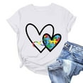 thumbnail image 1 of Aqestyerly T-Shirt de Sensibilisation à l'Autisme pour Femmes Manches Courtes Décontracté Été Col Rond Graphique, 1 of 4